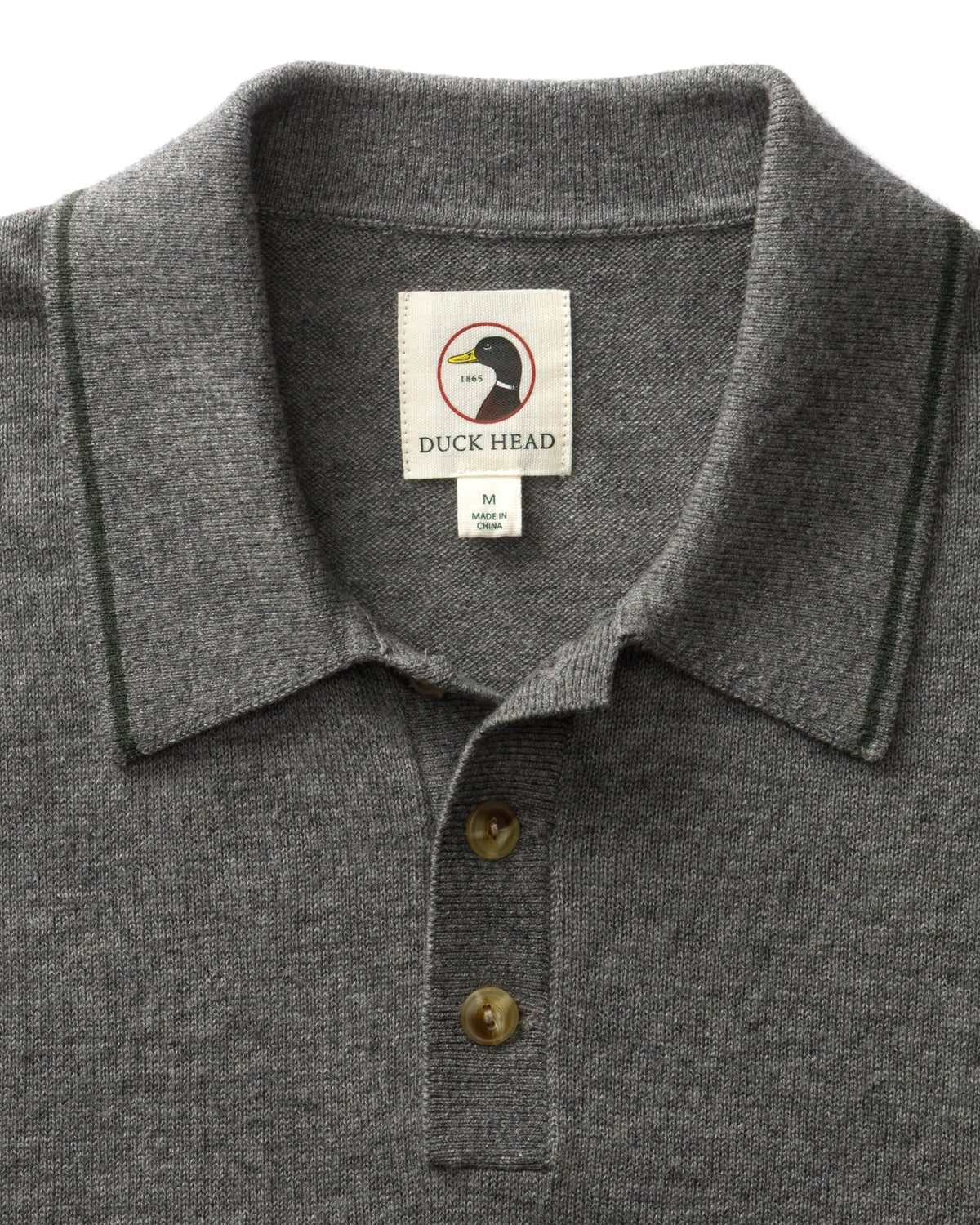 Jonas Merino Polo Sweater - Fossil Gray Heather