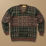 Duck Head Plaid Intarsia V-Neck Sweater L - Duck Head Vintage