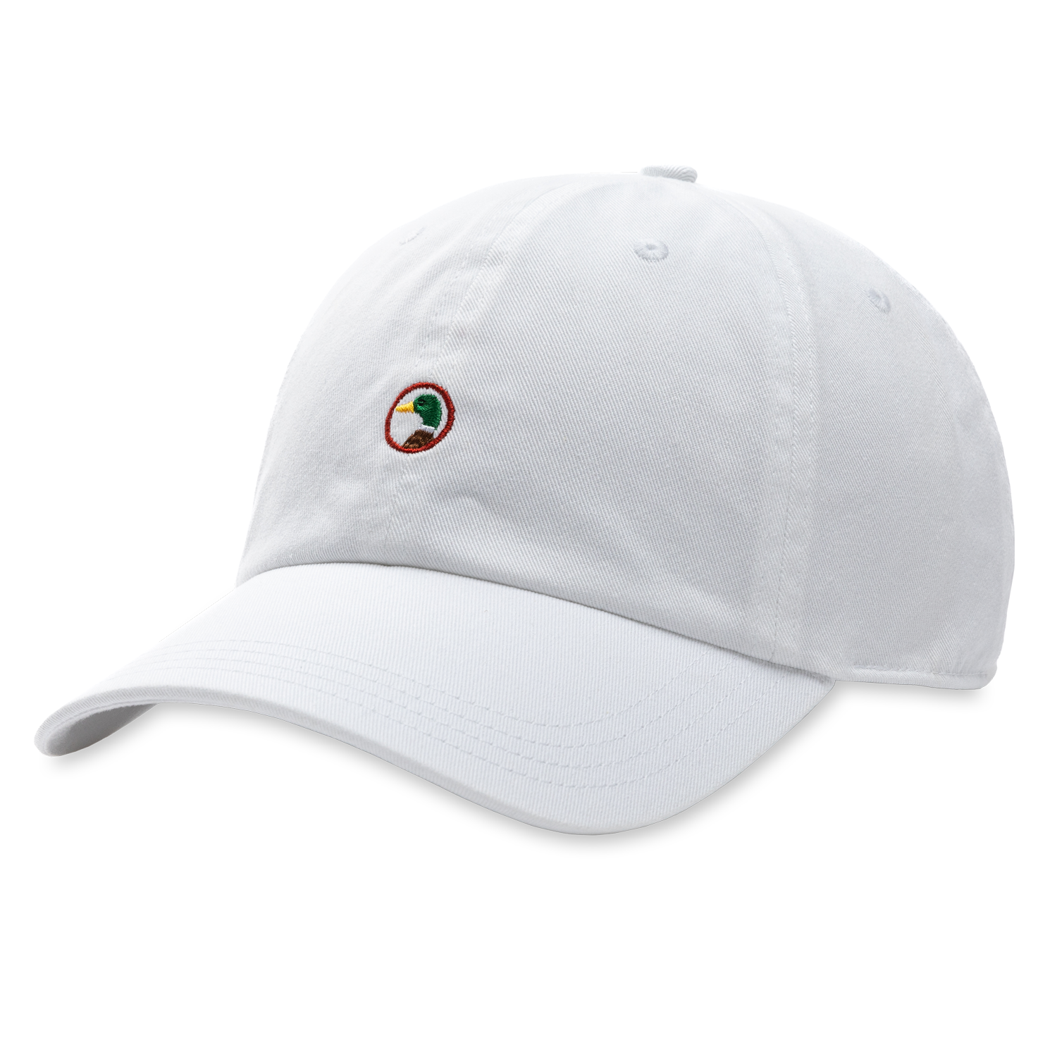 Embroidered Duck Twill Hat - White