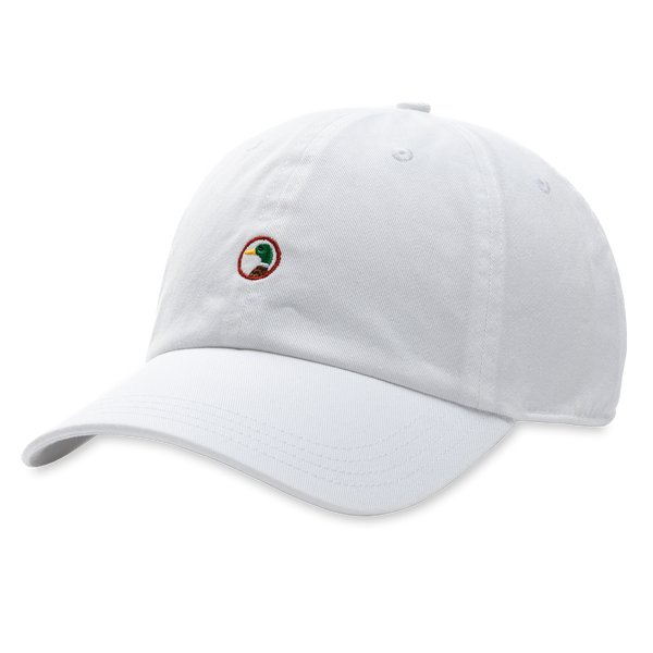 Embroidered Duck Twill Hat - White