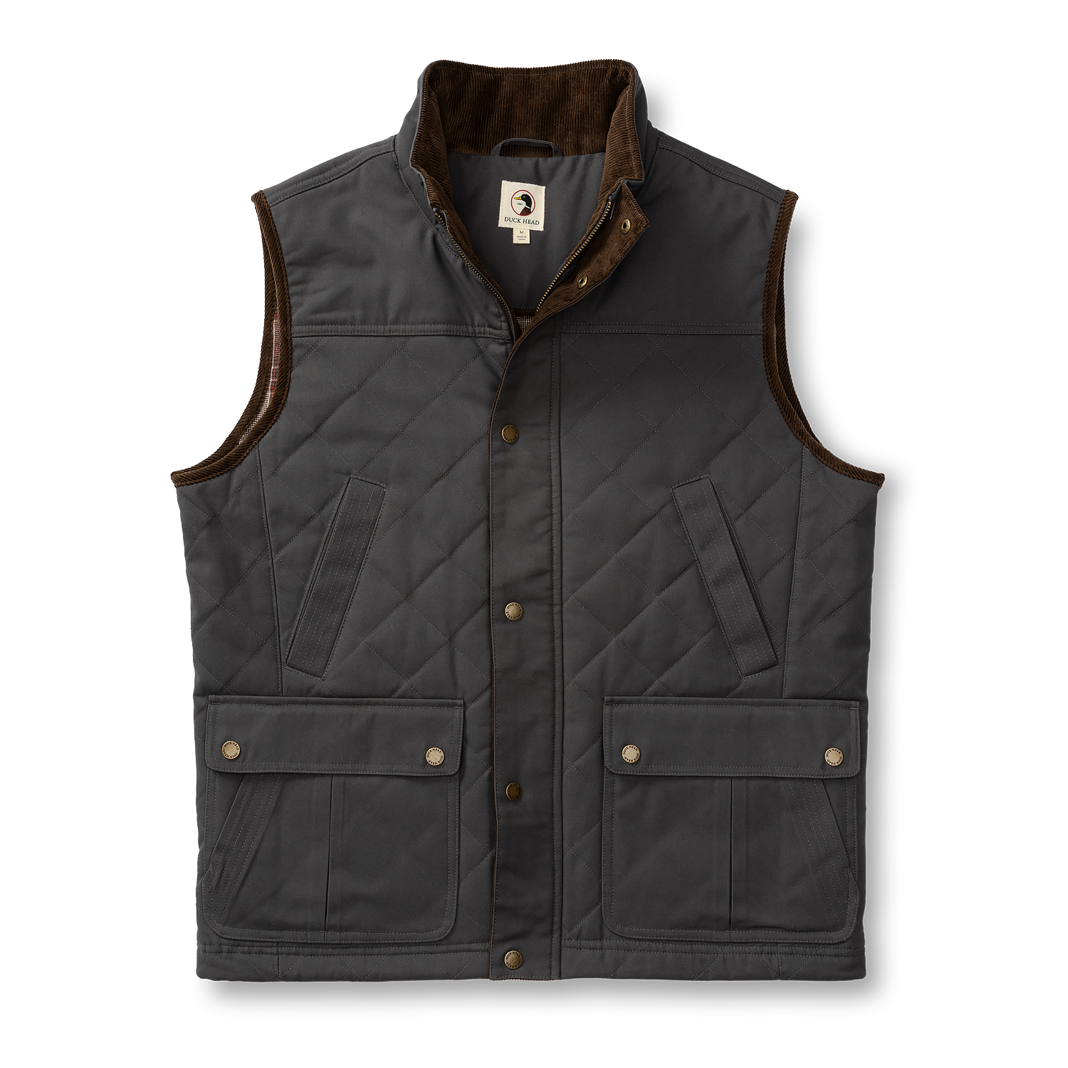 Waxed Duck Canvas Quilted Vest - Magnet Grey