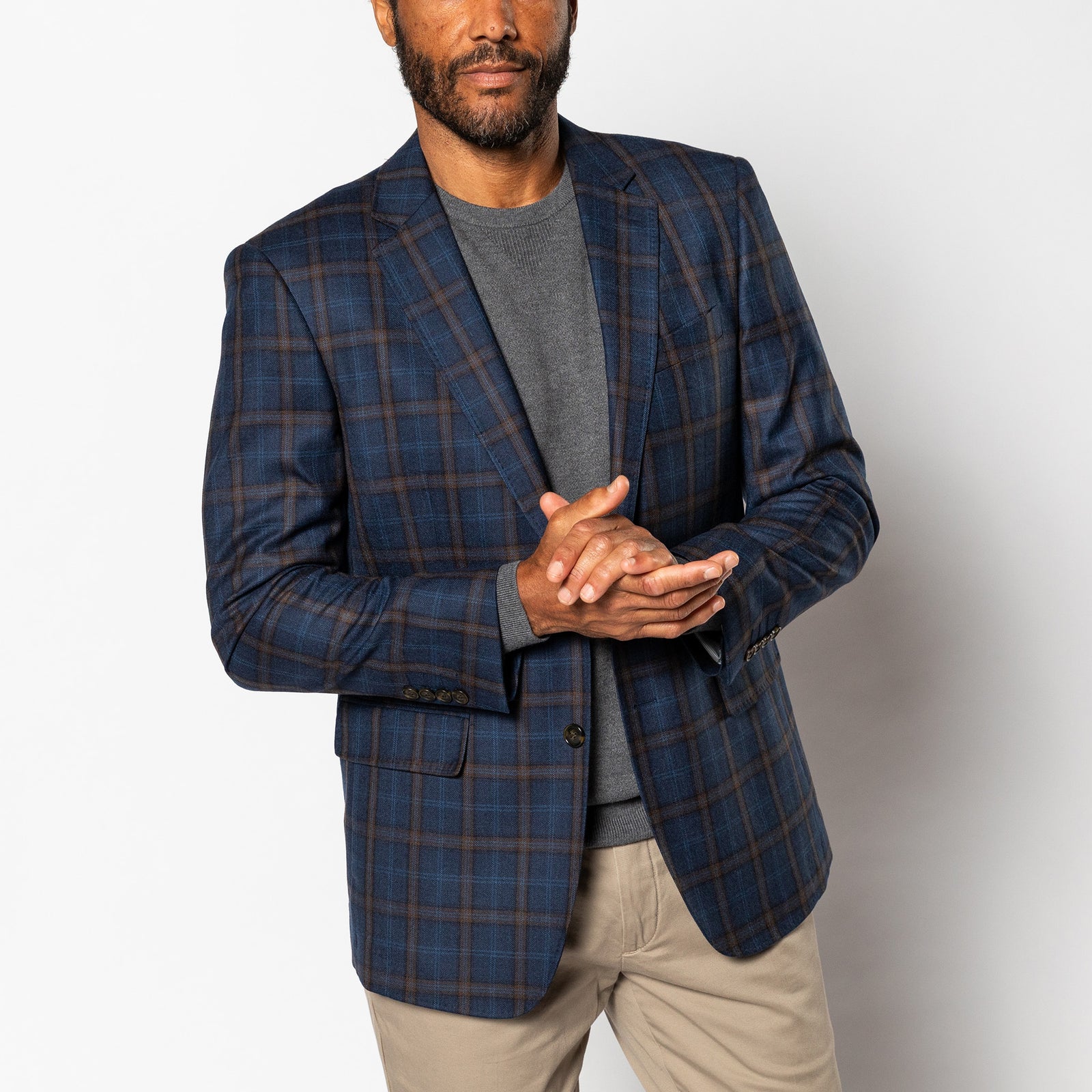 Erikson Plaid Sport Coat - Maritime Blue