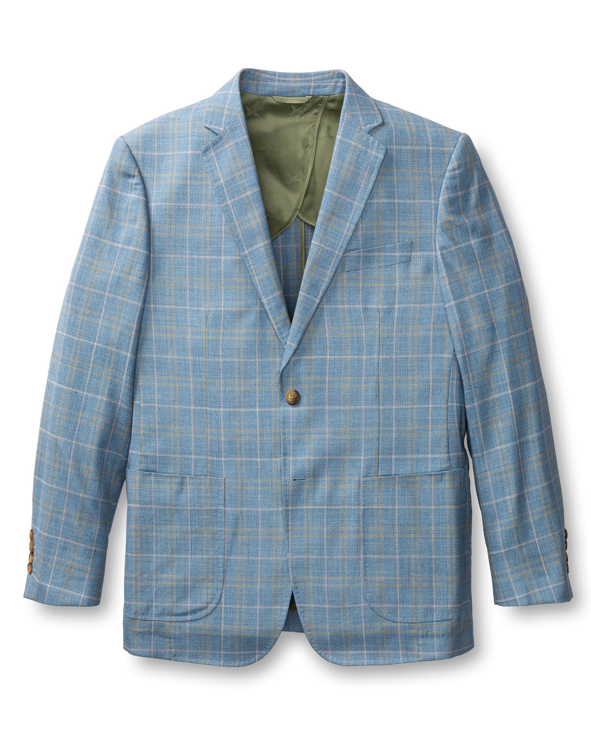 Bradner Plaid Sport Coat - Chambray Blue