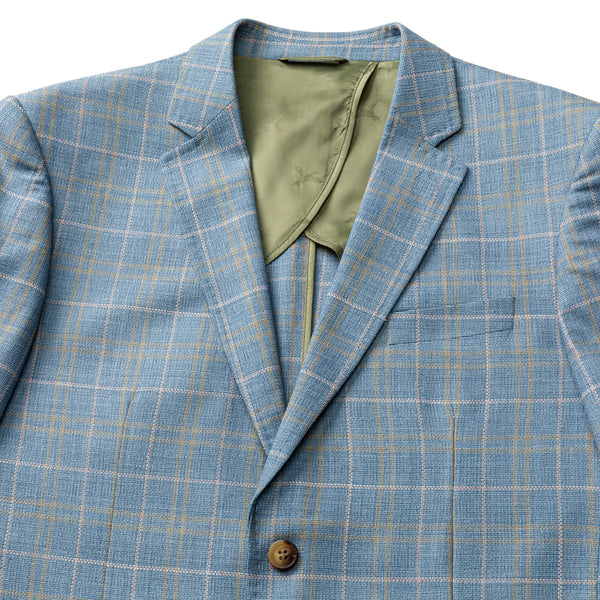 Bradner Plaid Sport Coat - Chambray Blue