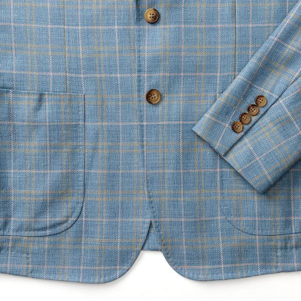 Bradner Plaid Sport Coat - Chambray Blue