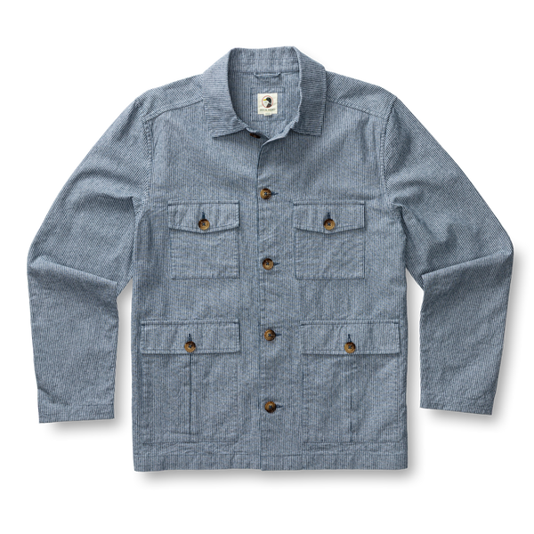 Rutledge Safari Jacket - Shorewood Stripe - Mallard Blue
