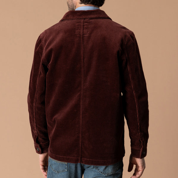 Corduroy Chore Coat - Burgundy Brown