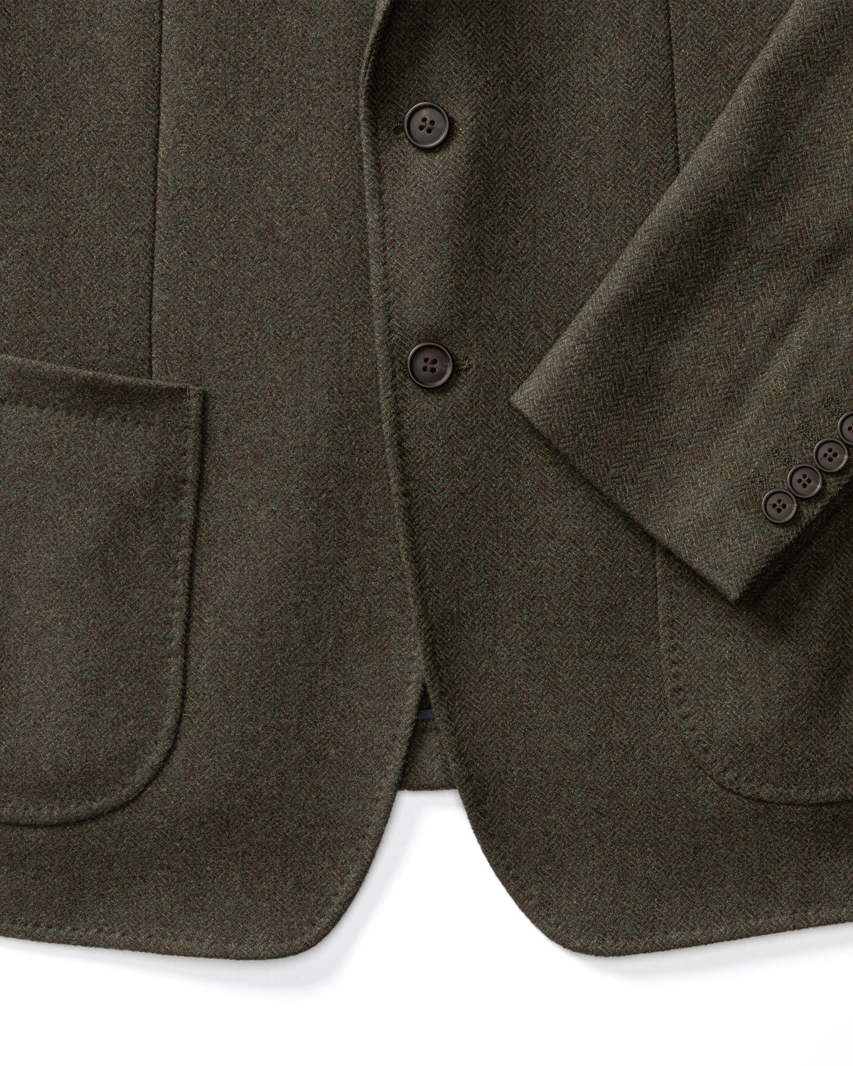 Percy Wool Herringbone Sport Coat - Coming Soon - Dark Olive