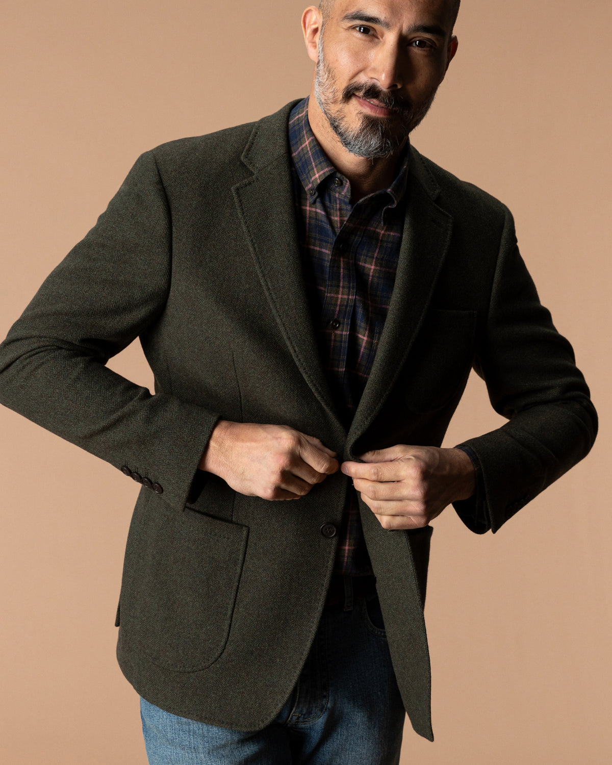 Percy Wool Herringbone Sport Coat - Coming Soon - Dark Olive