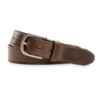 Brown Leather Belt - Brown with Nickel Buckle