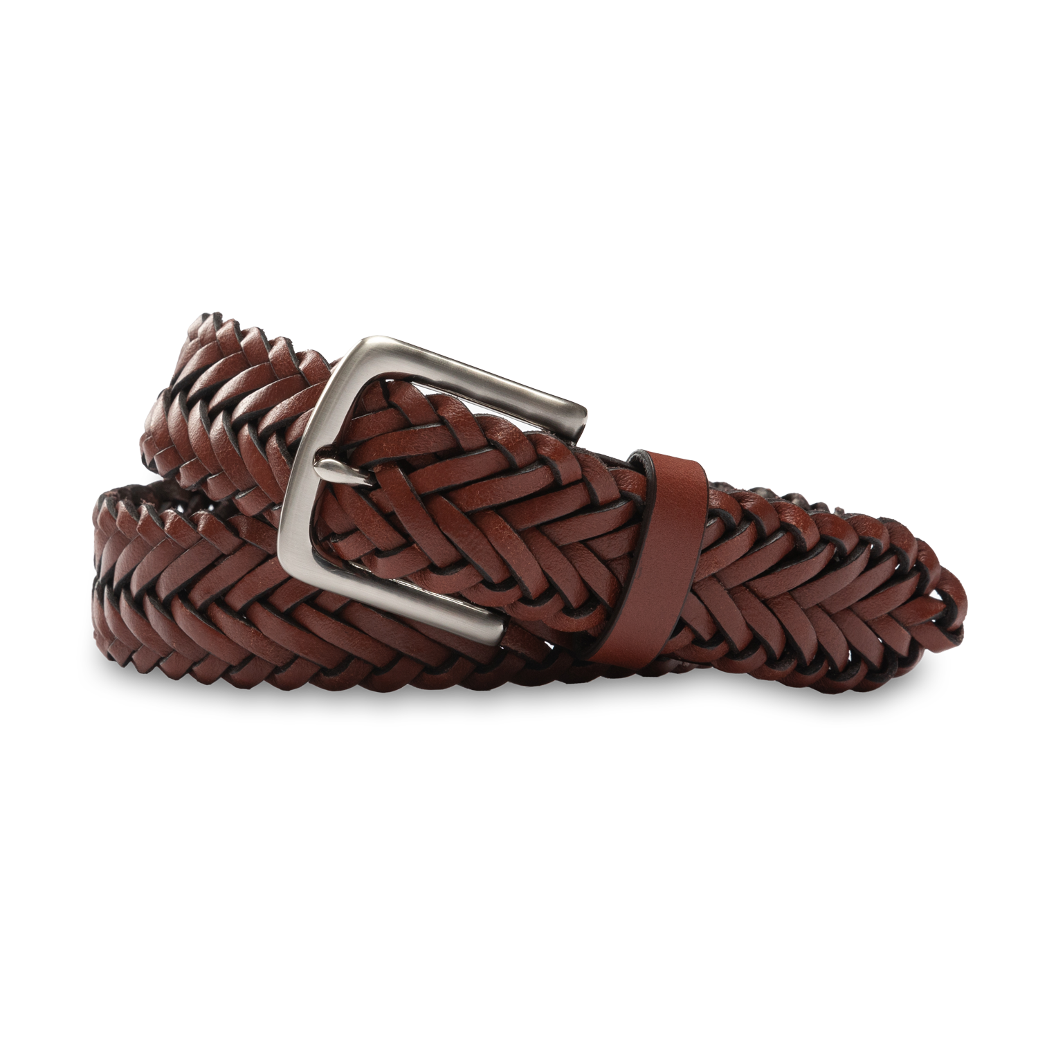 brown braided belt