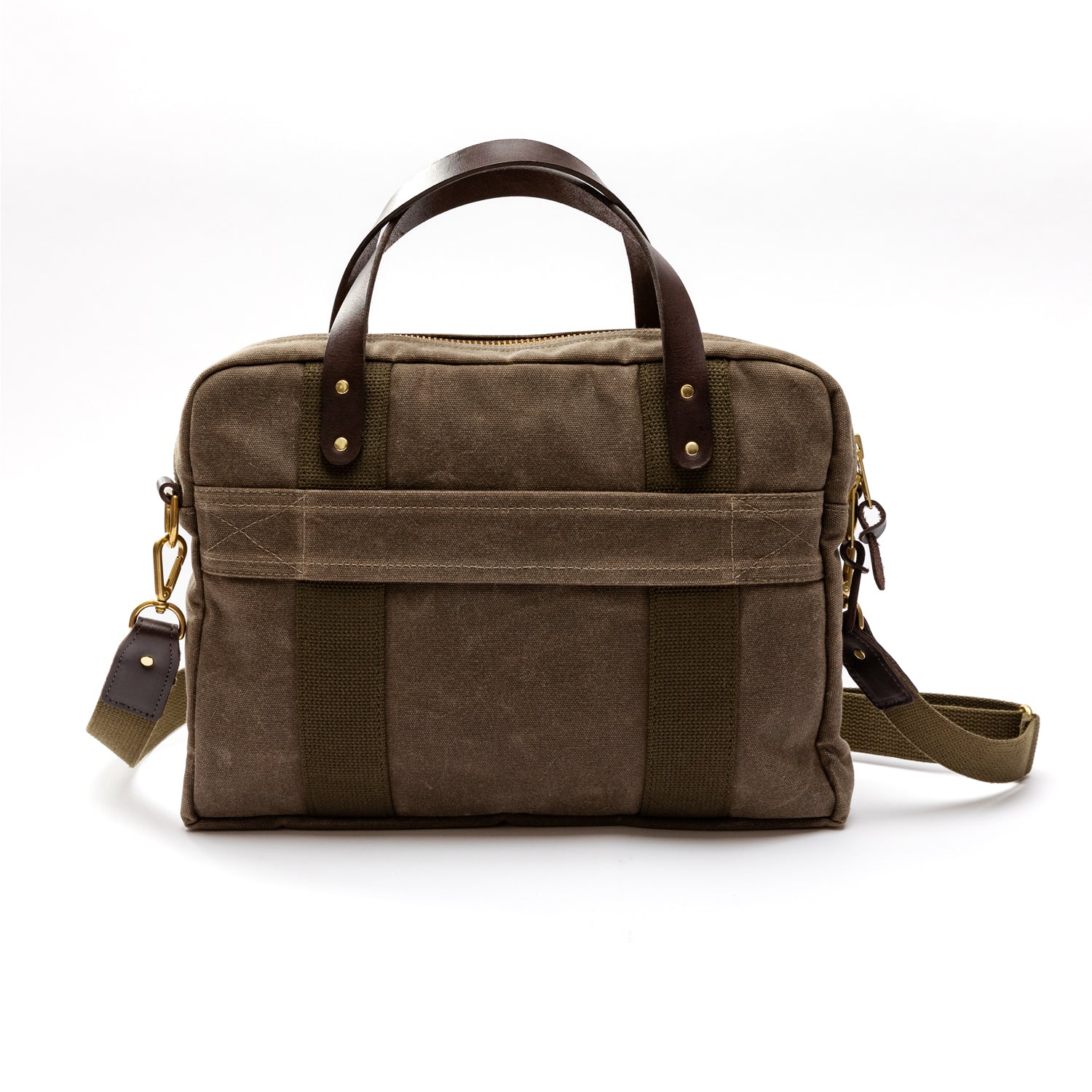 Waxed Canvas Laptop Bag - Field Brown