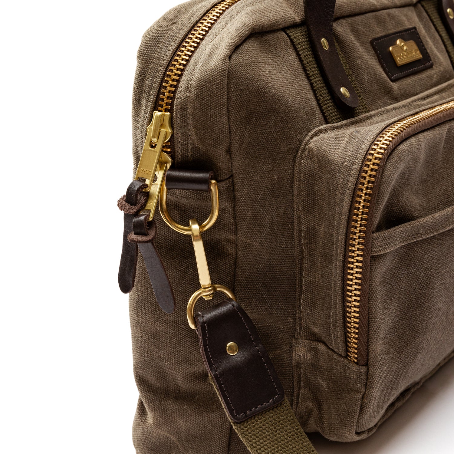 Waxed Canvas Laptop Bag - Field Brown
