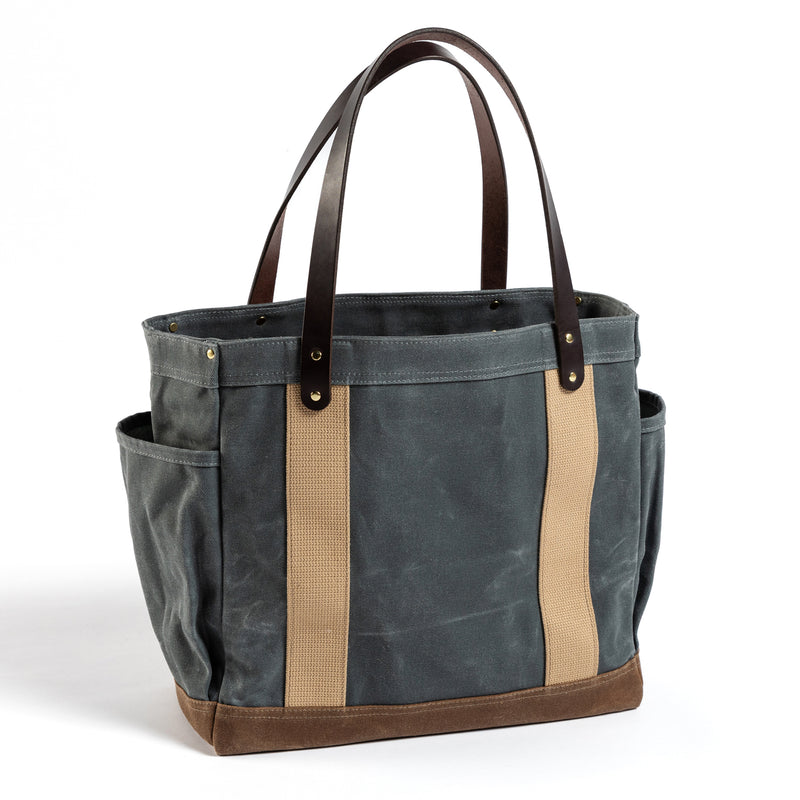Waxed Canvas Tote Medium - Charcoal