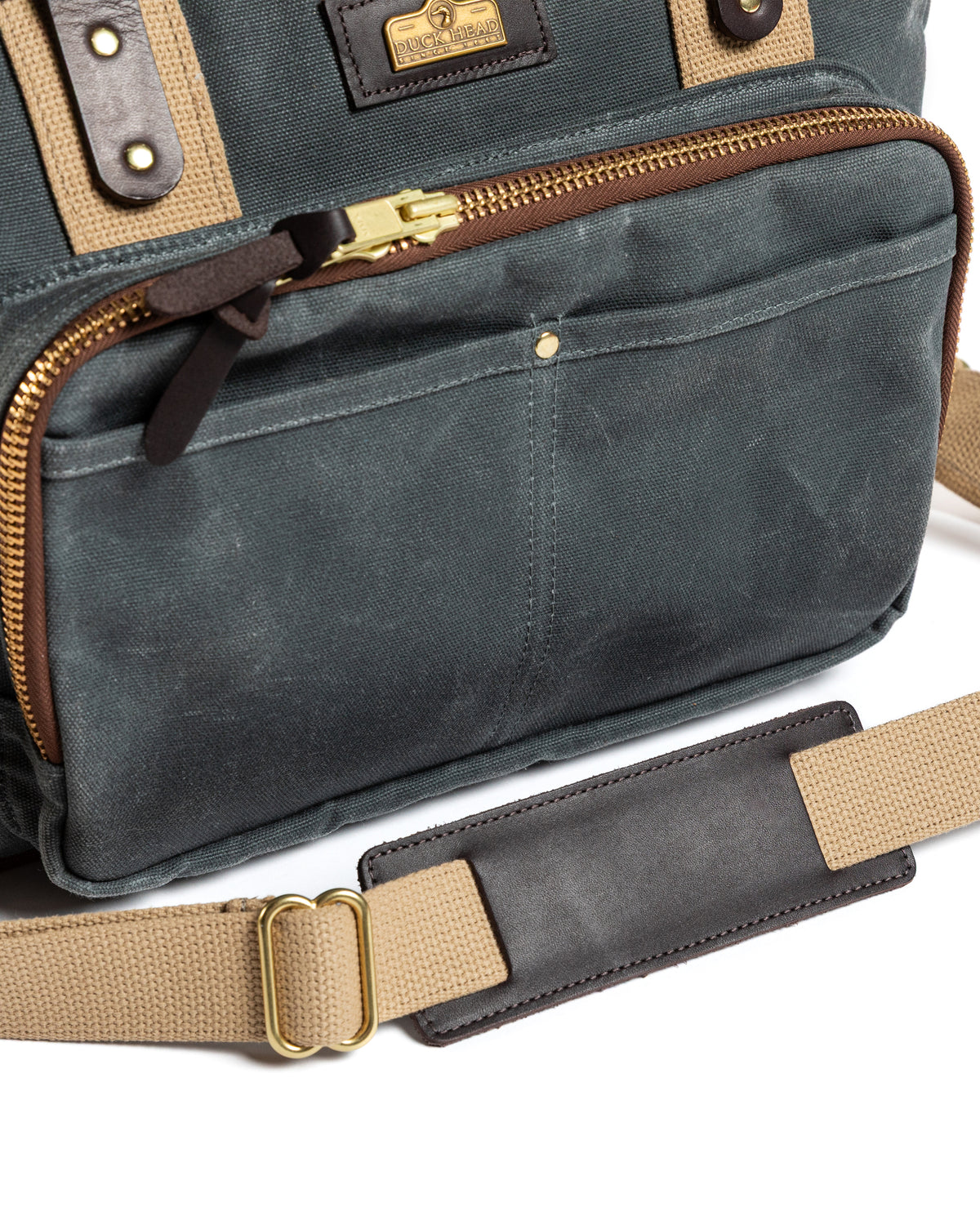 Waxed Canvas Laptop Bag - Charcoal