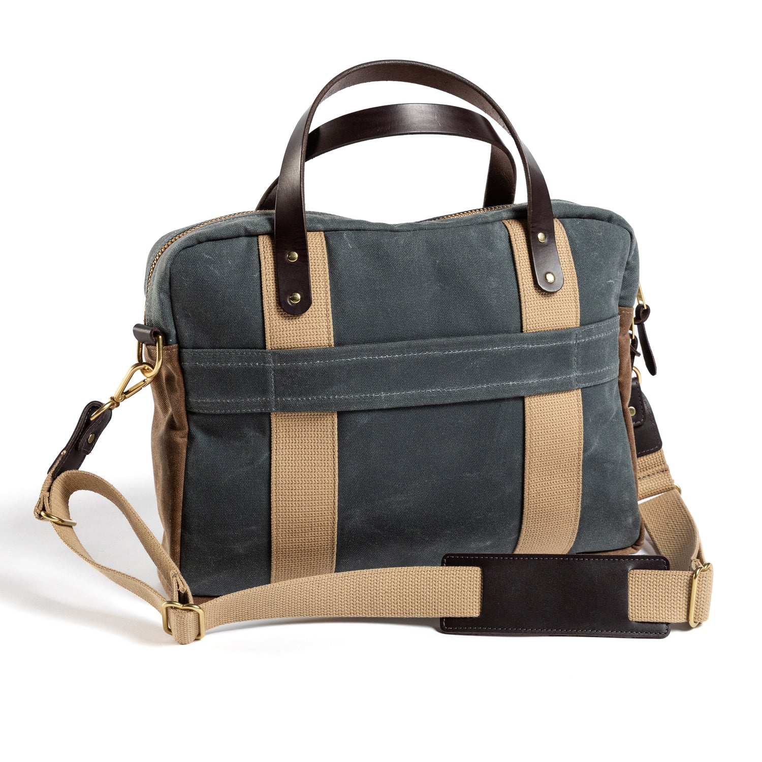 Waxed Canvas Laptop Bag - Charcoal