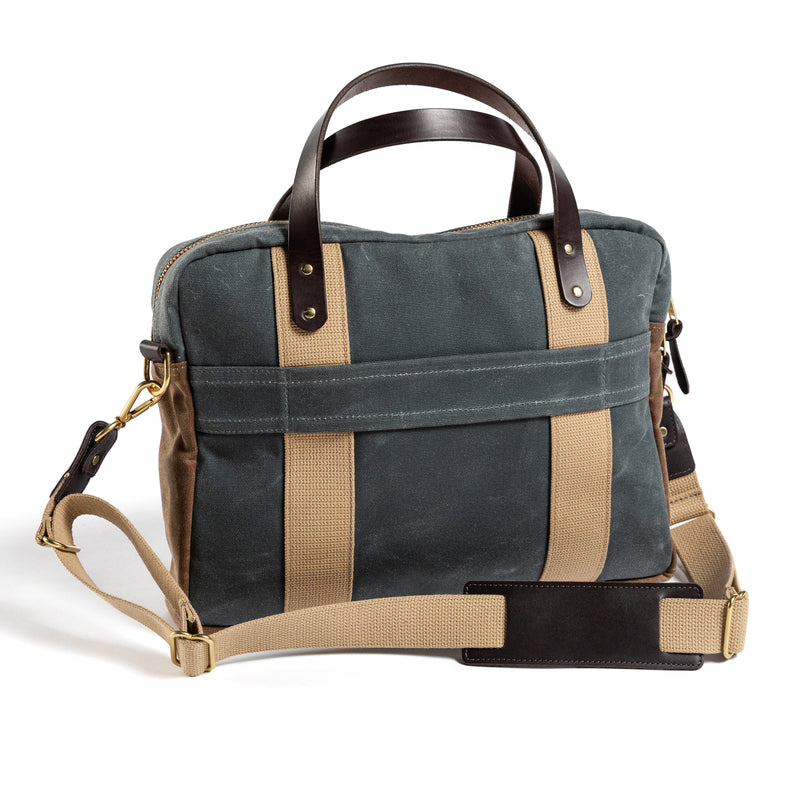 Waxed Canvas Laptop Bag - Charcoal