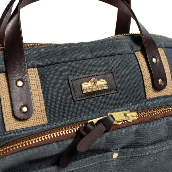 Waxed Canvas Laptop Bag - Charcoal