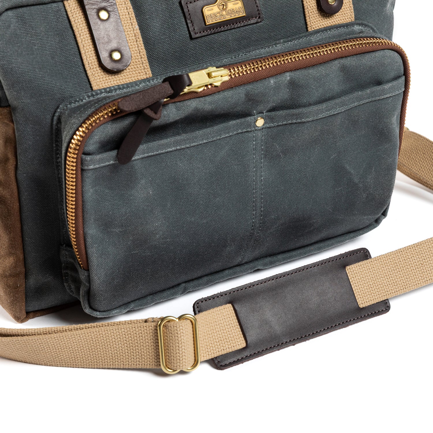 Waxed Canvas Laptop Bag - Charcoal