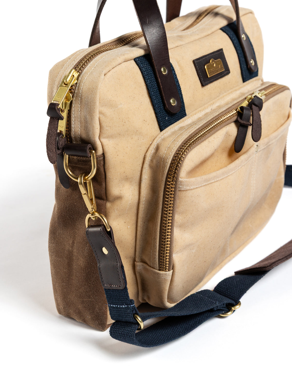 Waxed Canvas Laptop Bag - Natural