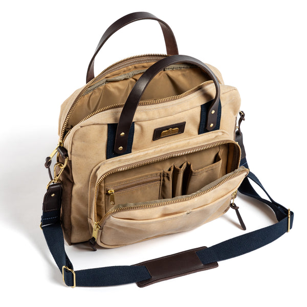 Waxed Canvas Laptop Bag - Natural