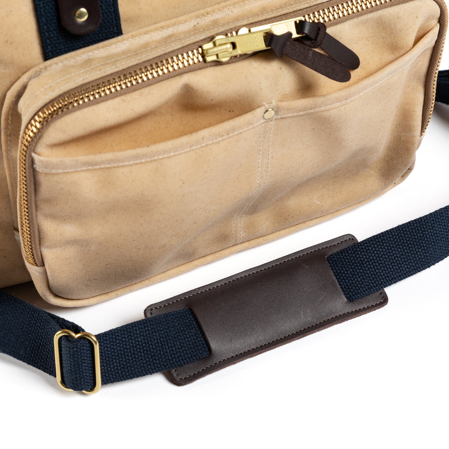 Waxed Canvas Laptop Bag - Natural