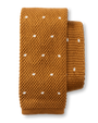 Cotton Polka Dot Knit Tie - Spiced Oak