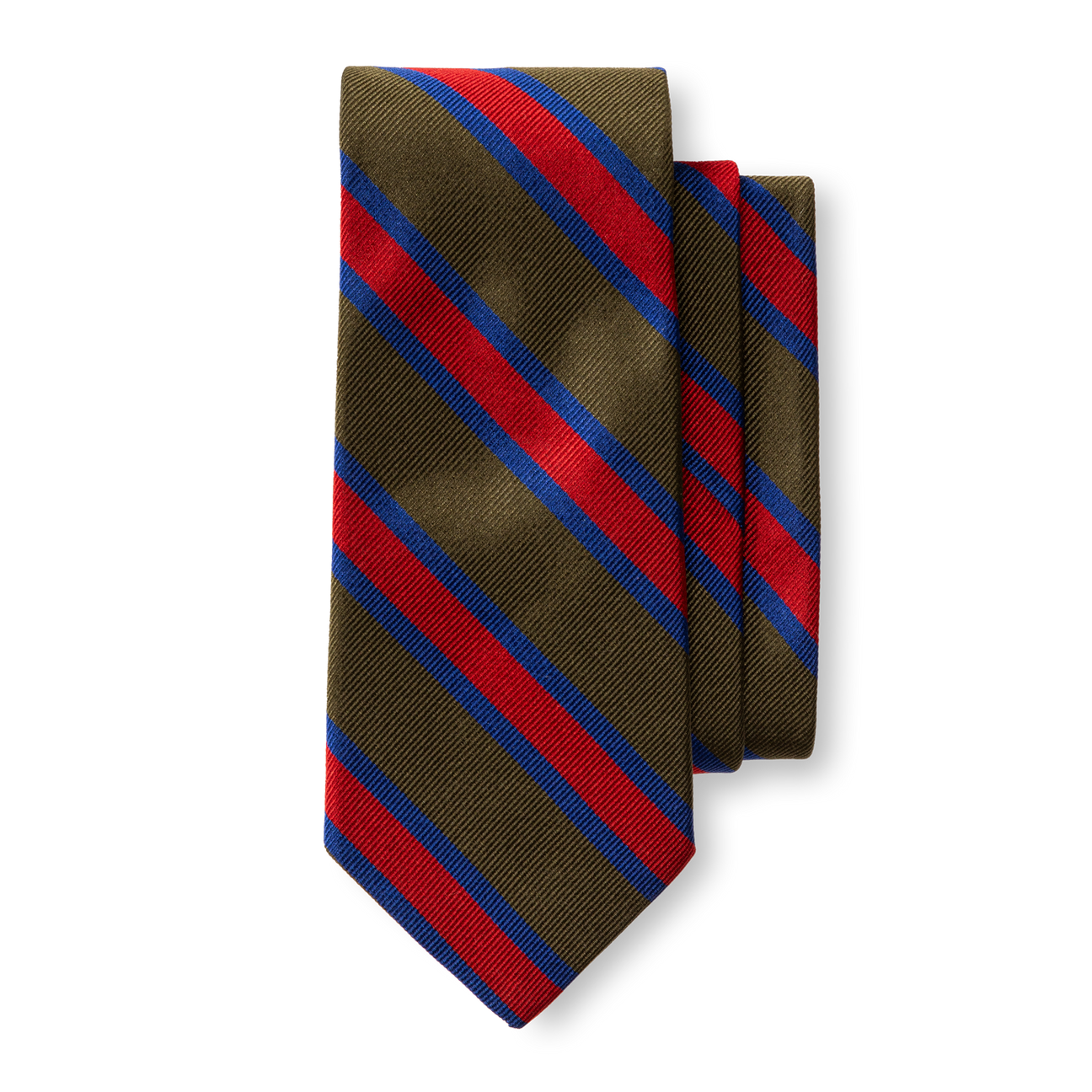 Silk Stripe Tie - Olive