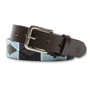 Woven Leather Belt - Sky Blue