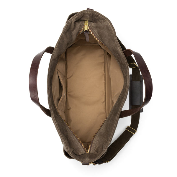 Waxed Canvas Tote Large - Field Brown