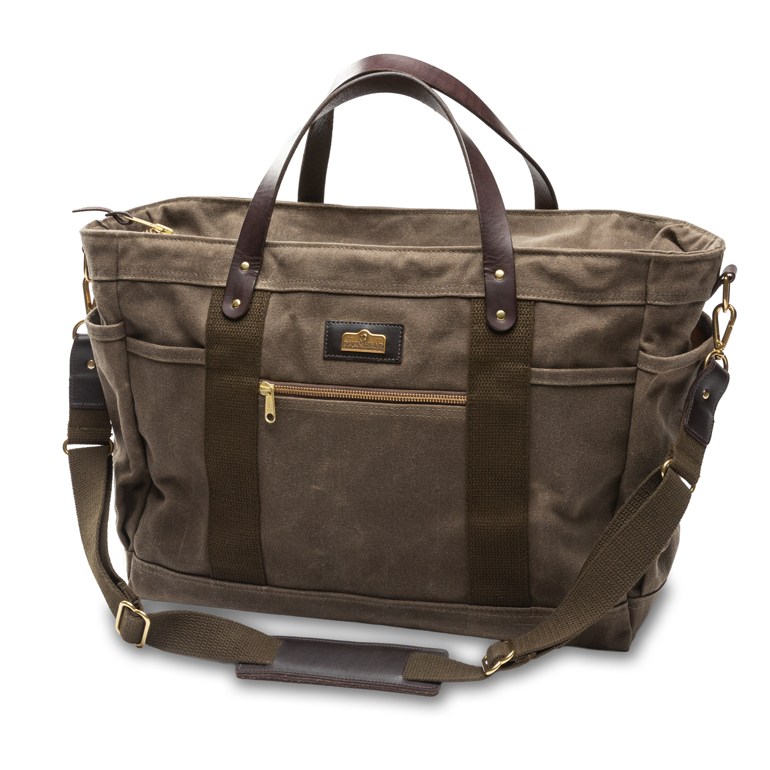 Large Waxed Canvas Tote - Field Brown
