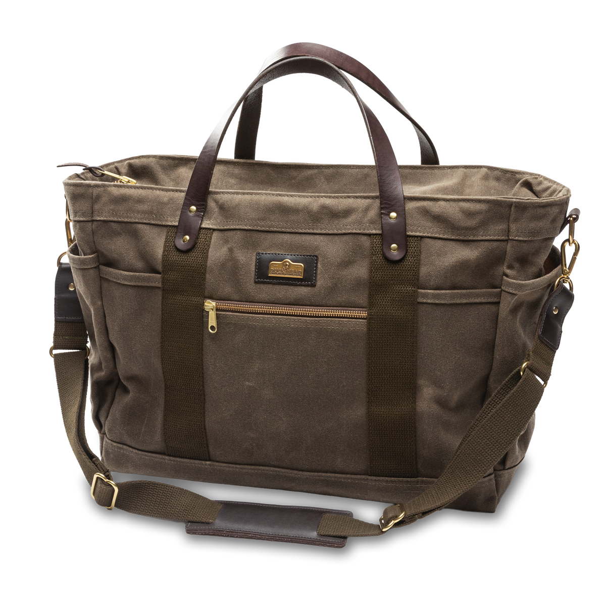 Large Waxed Canvas Tote - Field Brown