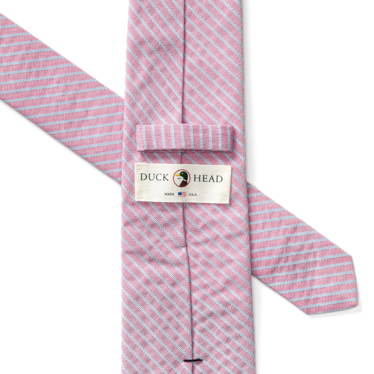 Seersucker Stripe Tie - Rosewood