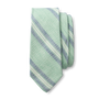 Cotton Linen Stripe Tie - Aspen Green