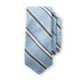 Silk Linen Stripe Tie - Light Blue