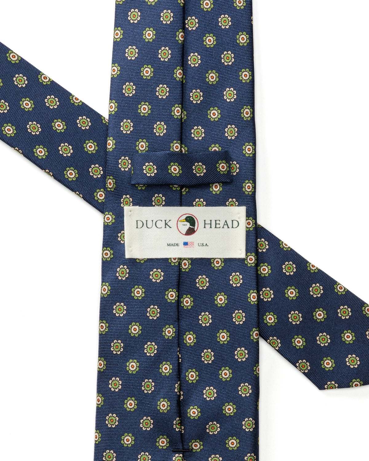 Silk Foulard Tie - Navy