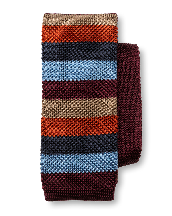 Silk Stripe Knit Tie - Multi
