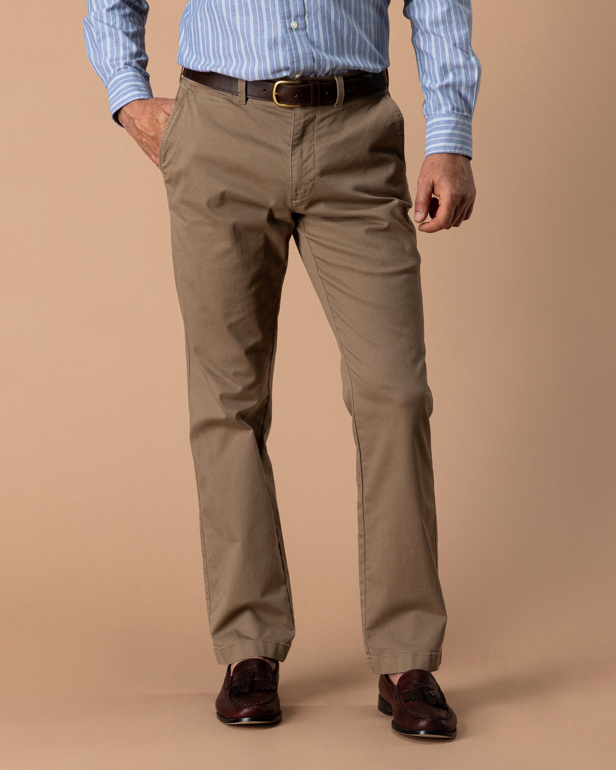 Classic Fit Gold School Chino - Rustic Brown