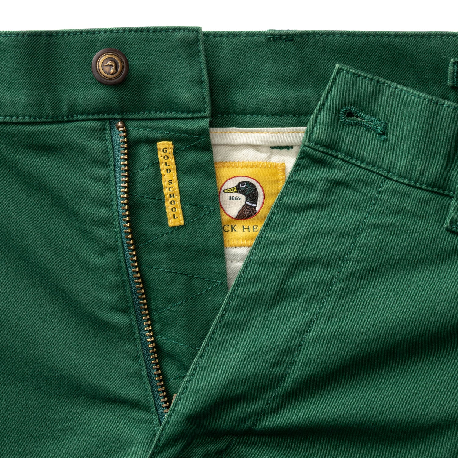 Classic Fit Gold School Chino - Hunter Green