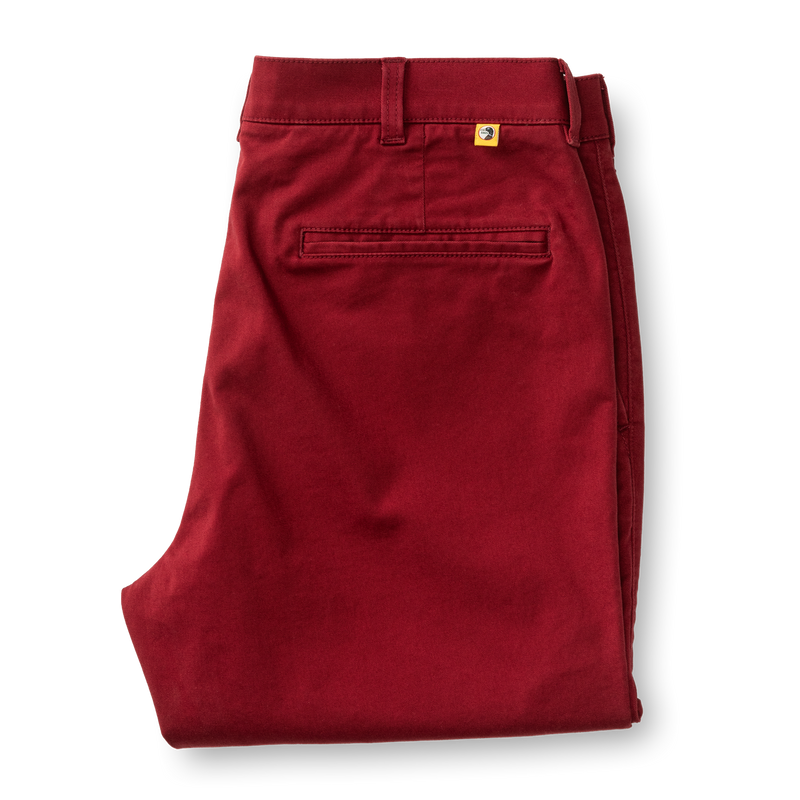 Classic Fit Gold School Chino - Deep Red
