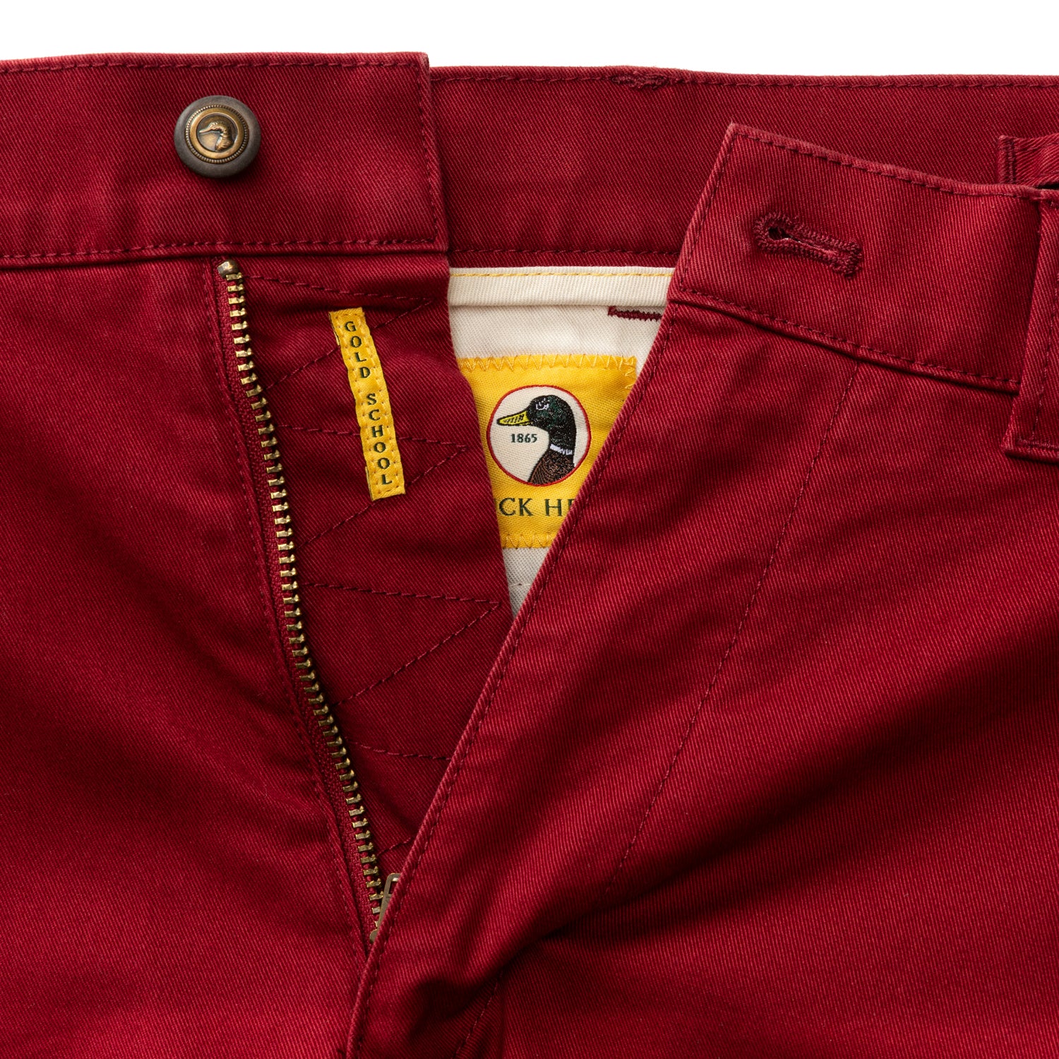 Classic Fit Gold School Chino - Deep Red