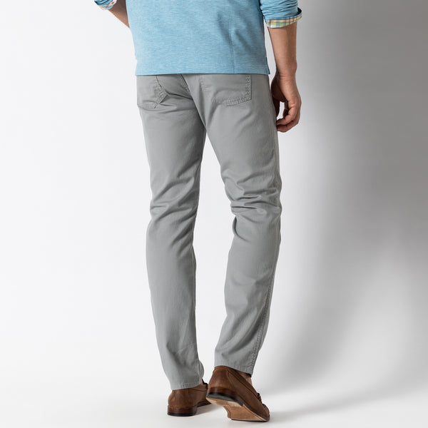 Classic Fit Pinpoint Canvas Five-Pocket - Limestone Gray