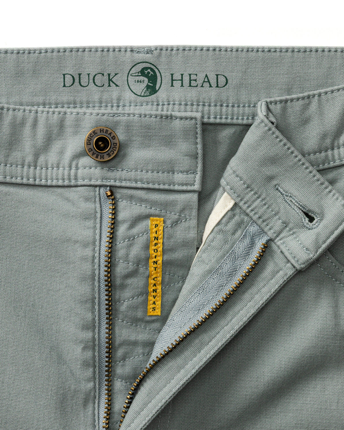 Classic Fit Pinpoint Canvas Five-Pocket - Pewter Grey