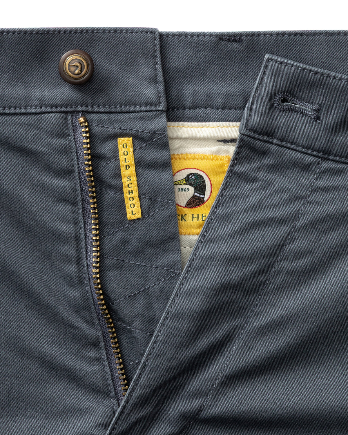 Slim Fit Gold School Chino - Washed Navy