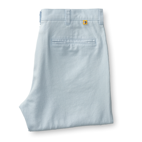 Classic Fit Linen Gold School Chino - Heather Blue