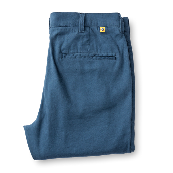 Classic Fit Linen Gold School Chino - Midnight Blue