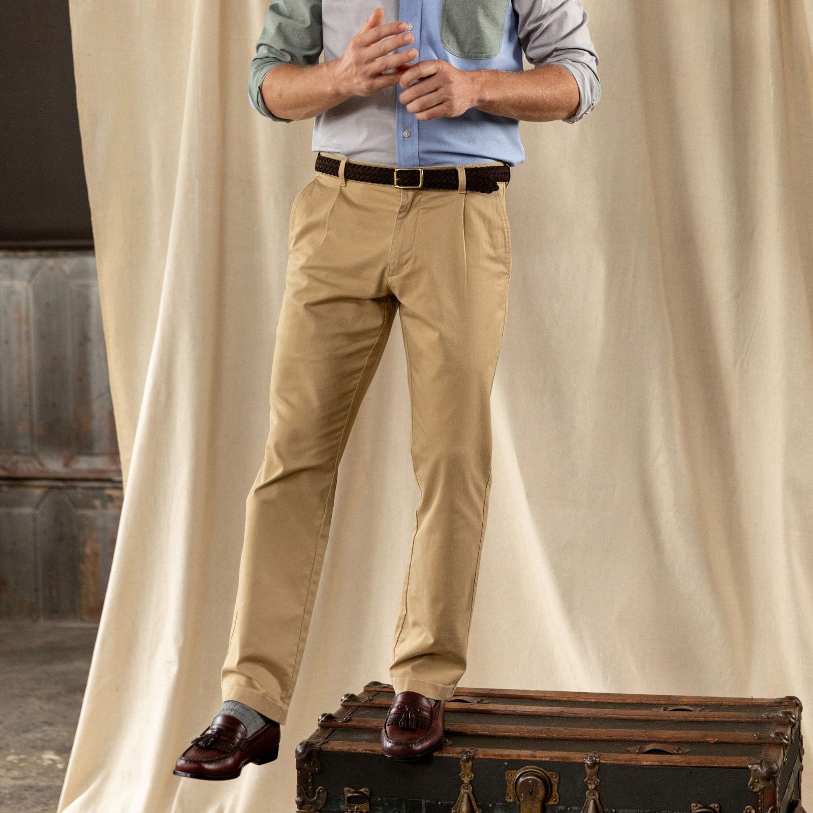 Pleated Gold School Chino - 160th Anniversary Edition
