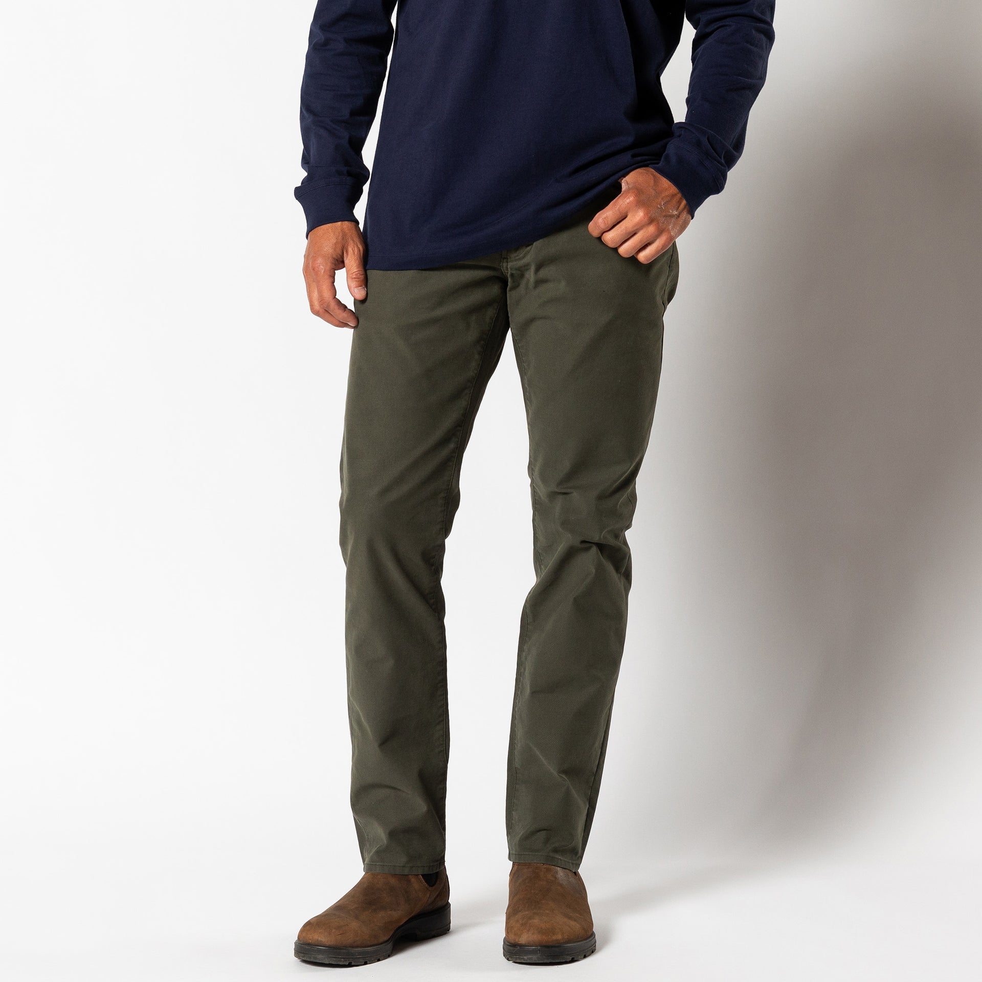 Weldon Garment Dyed Five-Pocket - Deep Olive