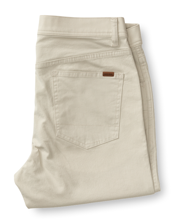 Slim Fit Pinpoint Canvas Five-Pocket - Stone