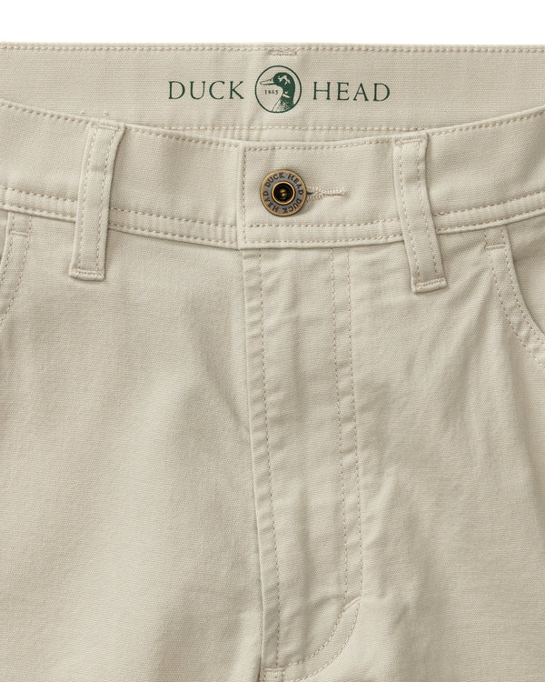 Slim Fit Pinpoint Canvas Five-Pocket - Stone